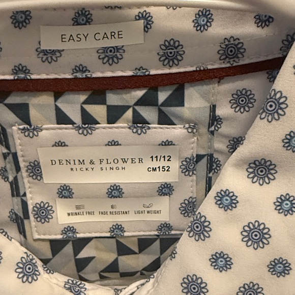 Denim & Flower Blue Polka Dot Button Down Shirt - Picture 2 of 5